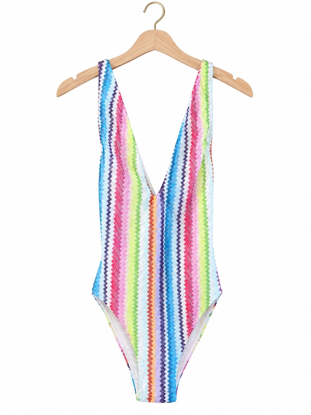 MISSONI Multicolor V-Neck One-Piece Swimsuit — NWT